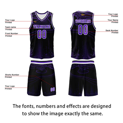 Custom Purple Basketball Jersey Uniform Suit Printed Your Logo Name Number enthsush