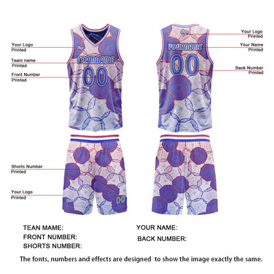Custom Blue Purple Reversible Basketball Suit for Adults and Kids Personalized Jersey enthsush
