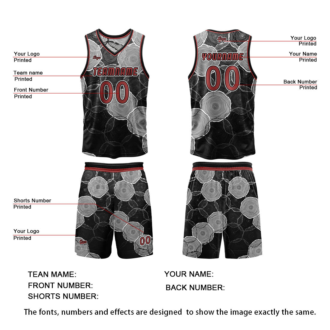 Custom Black Gray Reversible Basketball Suit for Adults and Kids Personalized Jersey enthsush