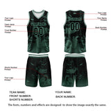 Custom Green Reversible Basketball Suit for Adults and Kids Personalized Jersey