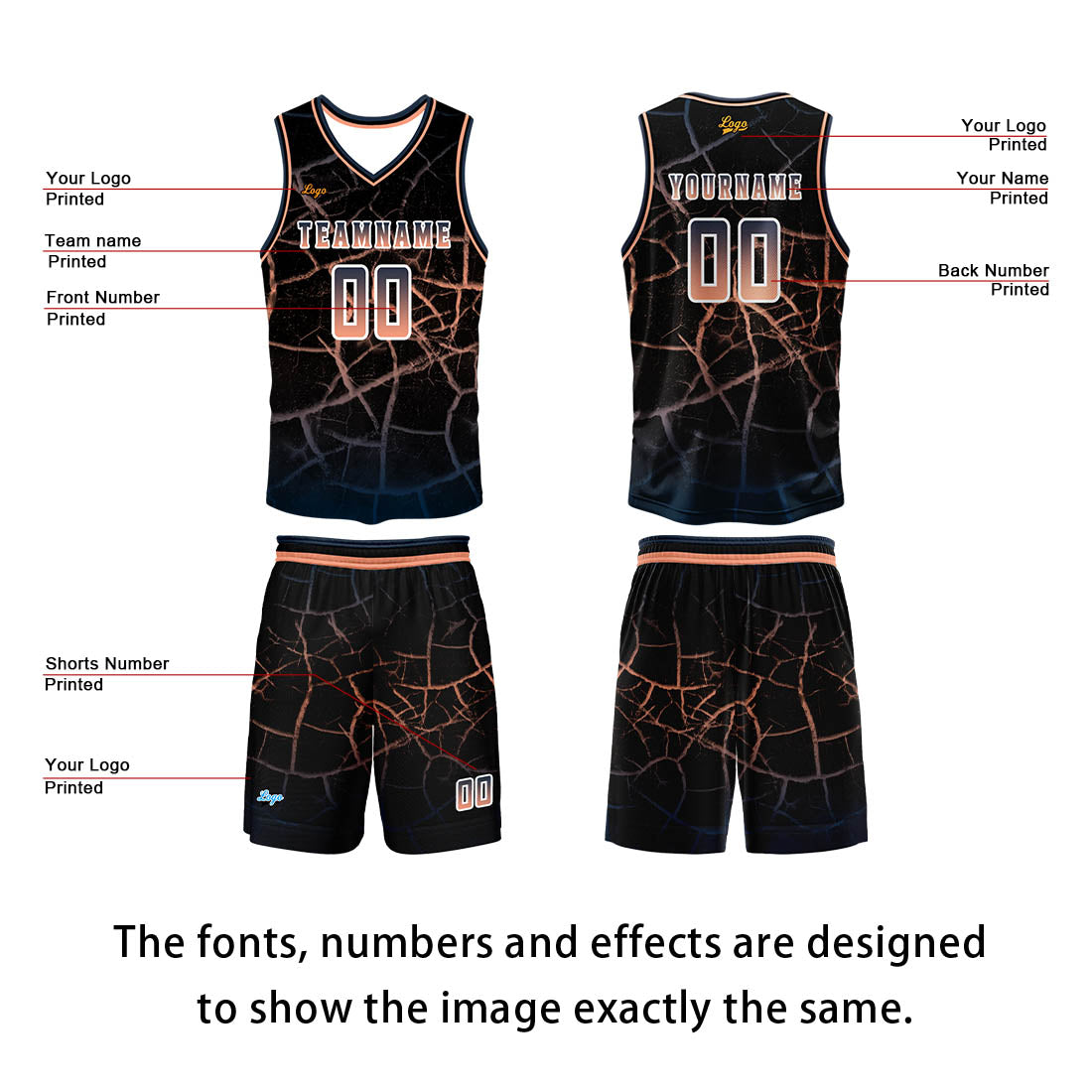 Custom Flesh Basketball Jersey Uniform Suit Printed Your Logo Name Number enthsush