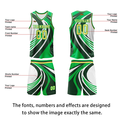 Custom Green Yellow Basketball Jersey Uniform Suit Printed Your Logo Name Number enthsush