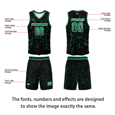 Custom Green Basketball Jersey Uniform Suit Printed Your Logo Name Number enthsush