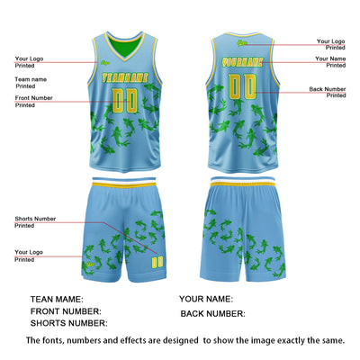 Custom Blue Green Reversible Basketball Suit for Adults and Kids Personalized Jersey enthsush