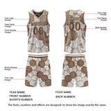 Custom Brown Reversible Basketball Suit for Adults and Kids Personalized Jersey