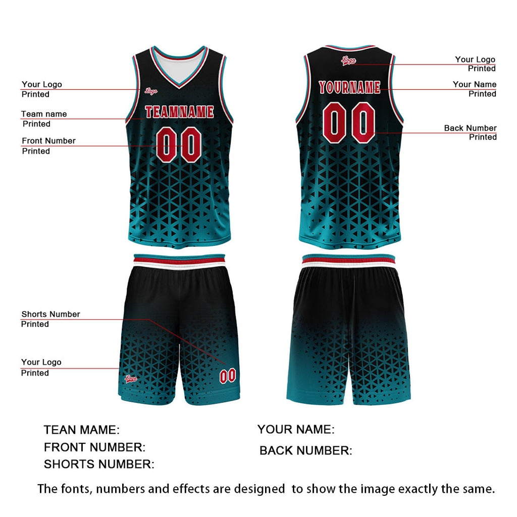Custom Green Red Basketball Jersey Uniform Suit Printed Your Logo Name Number enthsush