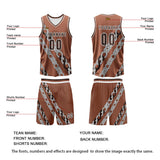 Custom Brown Basketball Jersey Uniform Suit Printed Your Logo Name Number