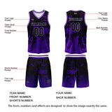 Custom Purple Reversible Basketball Suit for Adults and Kids Personalized Jersey
