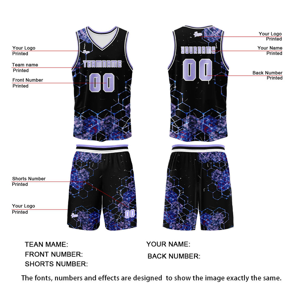 Custom Purple Basketball Jersey Uniform Suit Printed Your Logo Name Number enthsush