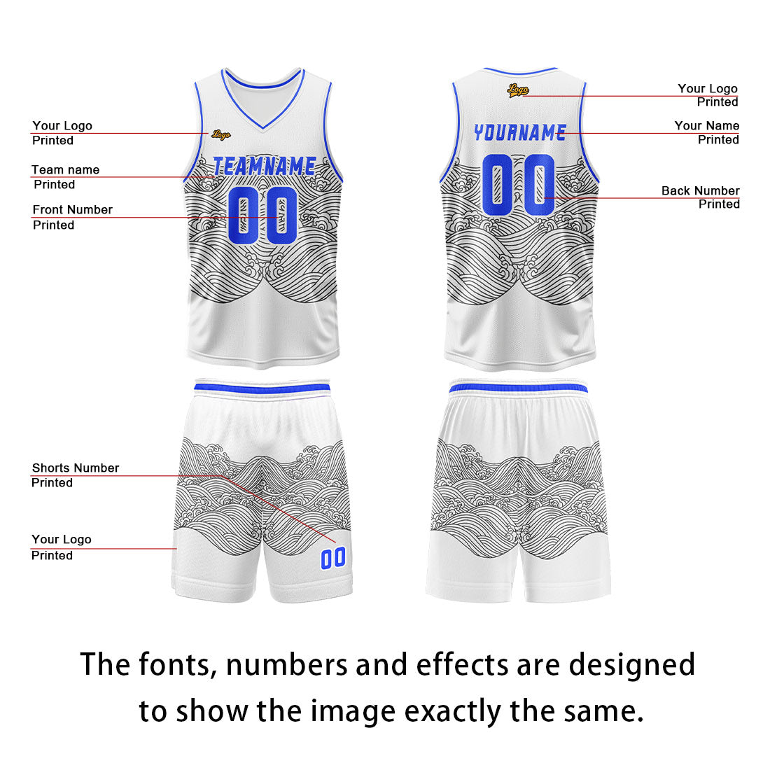 Custom White Ash Basketball Jersey Uniform Suit Printed Your Logo Name Number enthsush