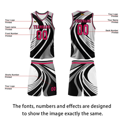 Custom Black Rose Basketball Jersey Uniform Suit Printed Your Logo Name Number enthsush