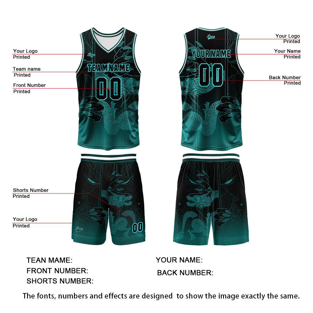 Custom Verdant Reversible Basketball Suit for Adults and Kids Personalized Jersey enthsush