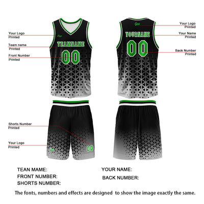 Custom  Green White Basketball Jersey Uniform Suit Printed Your Logo Name Number enthsush
