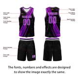 Custom Black Rose Purple Basketball Jersey Uniform Suit Printed Your Logo Name Number