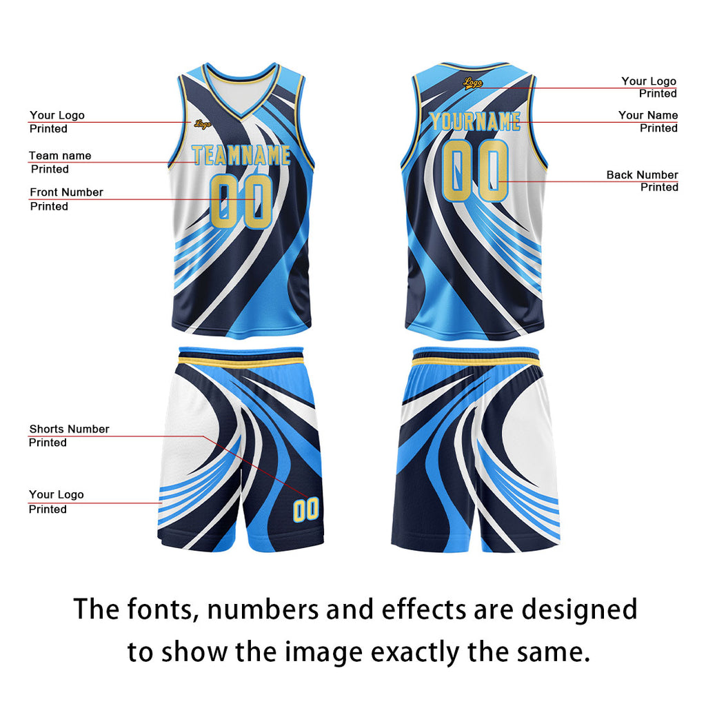 Custom Blue Yellow Basketball Jersey Uniform Suit Printed Your Logo Name Number enthsush