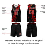 Custom Black Red Basketball Jersey Uniform Suit Printed Your Logo Name Number