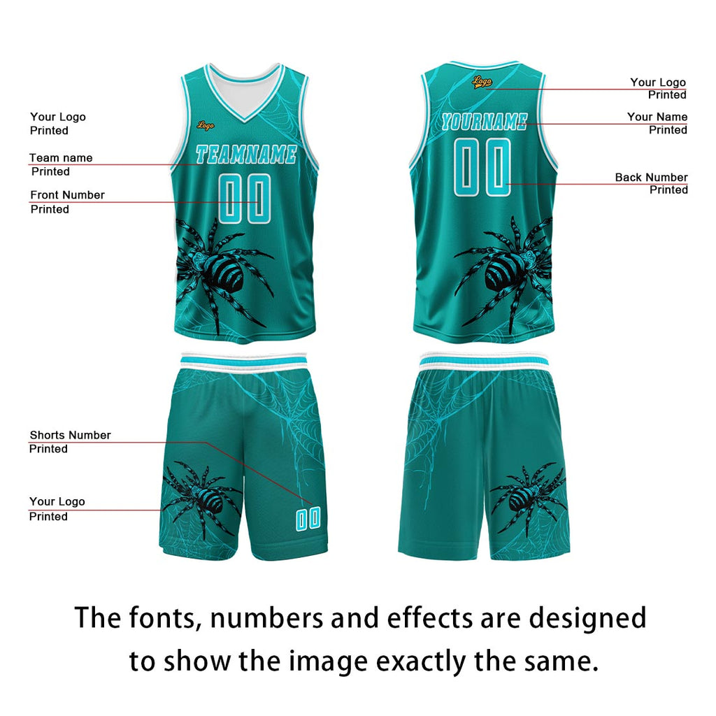 Custom Blue Green Basketball Jersey Uniform Suit Printed Your Logo Name Number enthsush