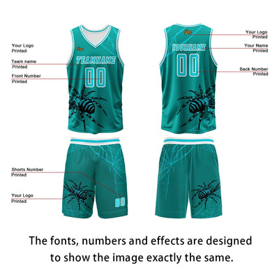 Custom Blue Green Basketball Jersey Uniform Suit Printed Your Logo Name Number enthsush