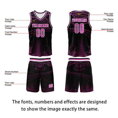 Custom Black Rose Purple Basketball Jersey Uniform Suit Printed Your Logo Name Number enthsush