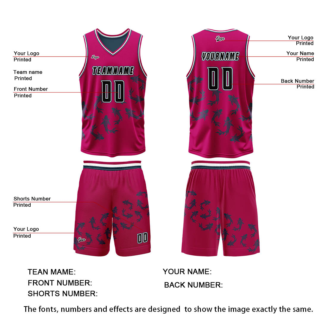 Custom Rose Blue Reversible Basketball Suit for Adults and Kids Personalized Jersey enthsush