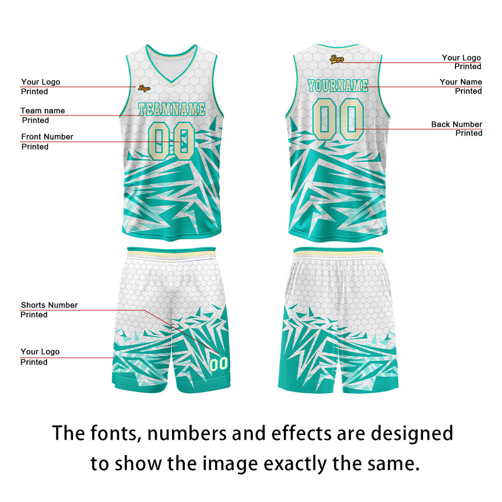 Custom Blue Beige Basketball Jersey Uniform Suit Printed Your Logo Name Number enthsush