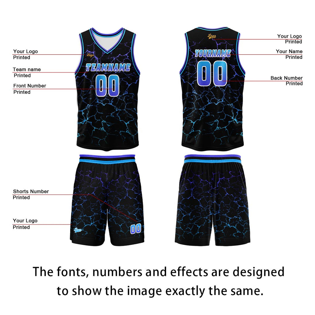 Custom Blue Purple Basketball Jersey Uniform Suit Printed Your Logo Name Number enthsush
