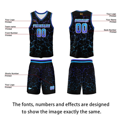 Custom Blue Purple Basketball Jersey Uniform Suit Printed Your Logo Name Number enthsush