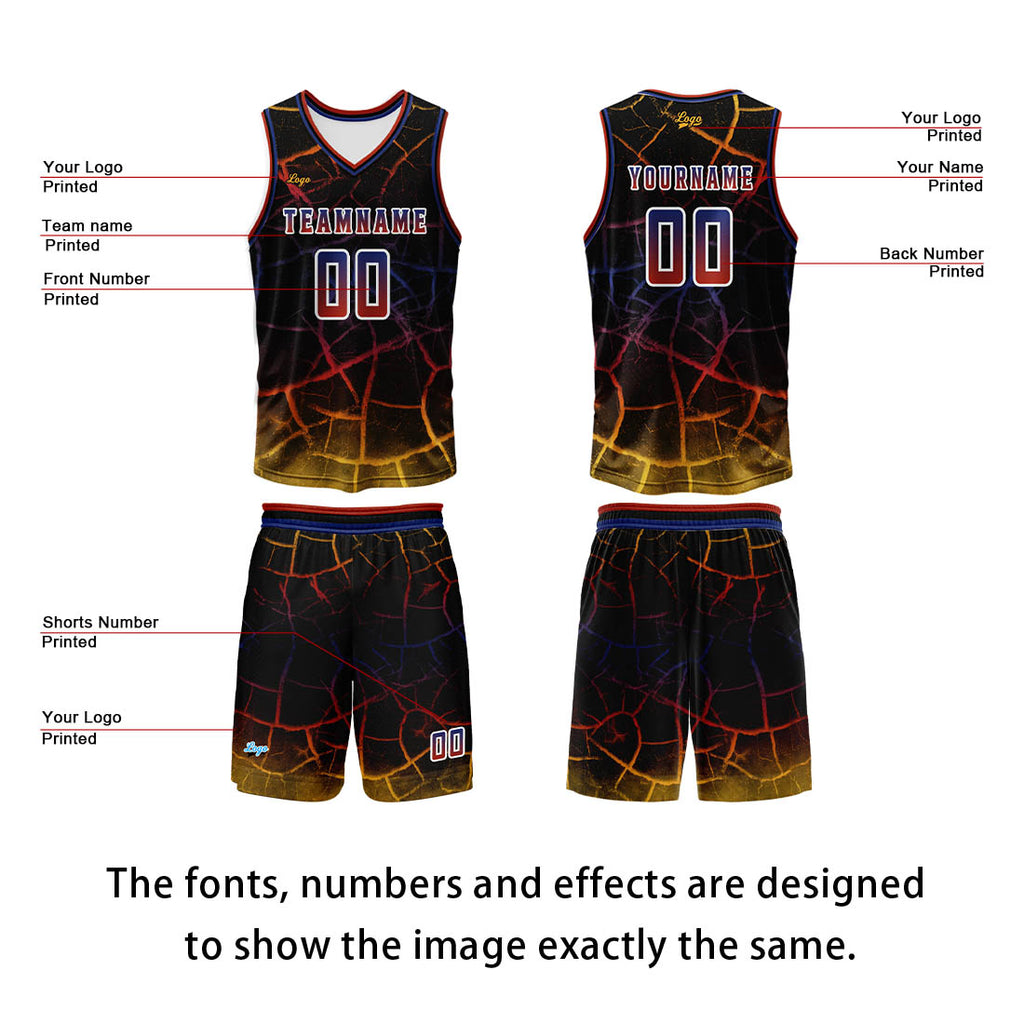 Custom Red Yellow Basketball Jersey Uniform Suit Printed Your Logo Name Number enthsush