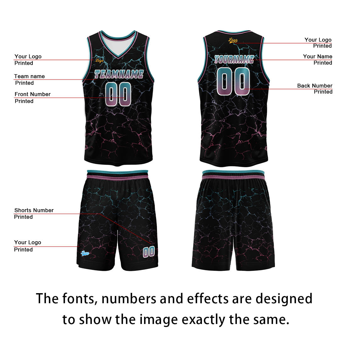 Custom Blue Powder Basketball Jersey Uniform Suit Printed Your Logo Name Number enthsush