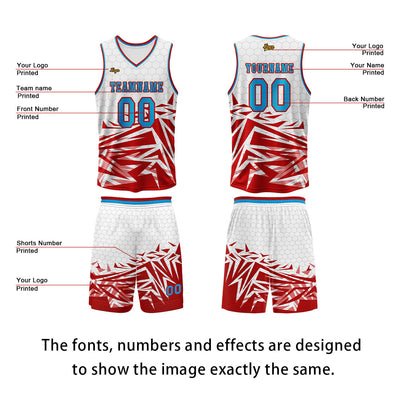 Custom Red Blue Basketball Jersey Uniform Suit Printed Your Logo Name Number enthsush