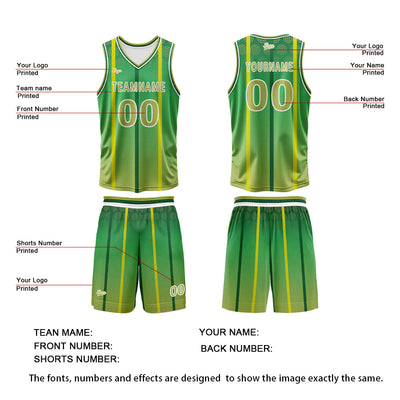 Custom Green Basketball Jersey Uniform Suit Printed Your Logo Name Number enthsush