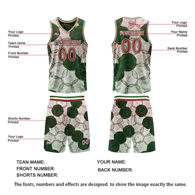 Custom Green Red Reversible Basketball Suit for Adults and Kids Personalized Jersey enthsush