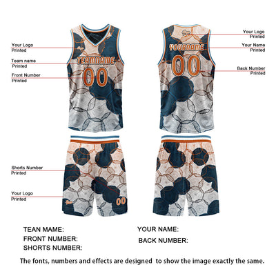 Custom Blue Orange Reversible Basketball Suit for Adults and Kids Personalized Jersey enthsush