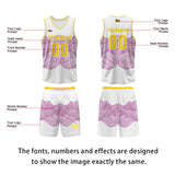 Custom White Purple Yellow Basketball Jersey Uniform Suit Printed Your Logo Name Number