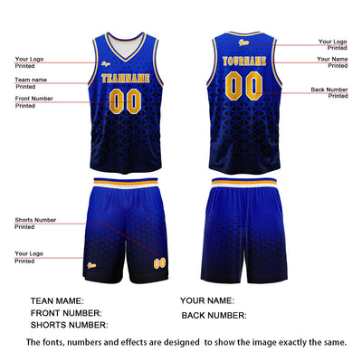 Custom Blue Orange Basketball Jersey Uniform Suit Printed Your Logo Name Number enthsush