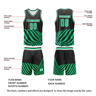 Custom Green Basketball Jersey Uniform Suit Printed Your Logo Name Number enthsush