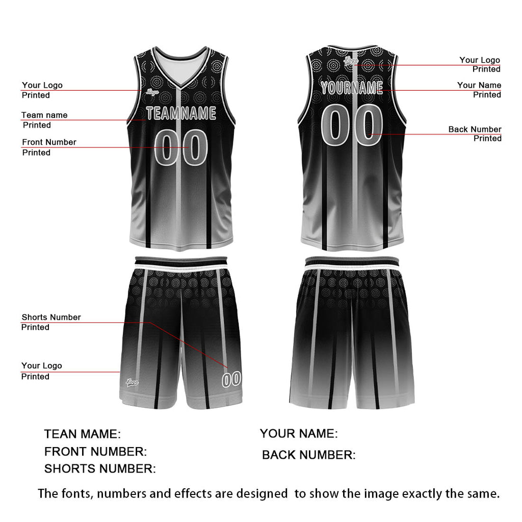 Custom Black Basketball Jersey Uniform Suit Printed Your Logo Name Number enthsush