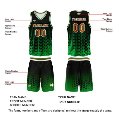 Custom  Green Brown Basketball Jersey Uniform Suit Printed Your Logo Name Number enthsush