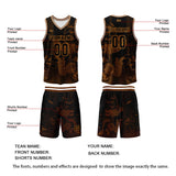 Custom Brown Reversible Basketball Suit for Adults and Kids Personalized Jersey
