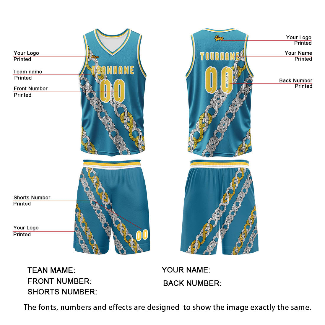 Custom Yellow Blue Basketball Jersey Uniform Suit Printed Your Logo Name Number enthsush