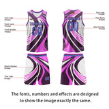 Custom Pink Purple Basketball Jersey Uniform Suit Printed Your Logo Name Number