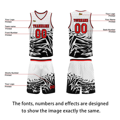 Custom Red Black Basketball Jersey Uniform Suit Printed Your Logo Name Number enthsush