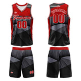 Custom Black Red Basketball Jersey Uniform Suit Printed Your Logo Name Number
