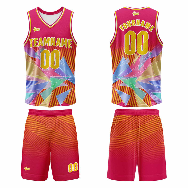 Custom Orange Red Basketball Jersey Uniform Suit Printed Your Logo Name Number