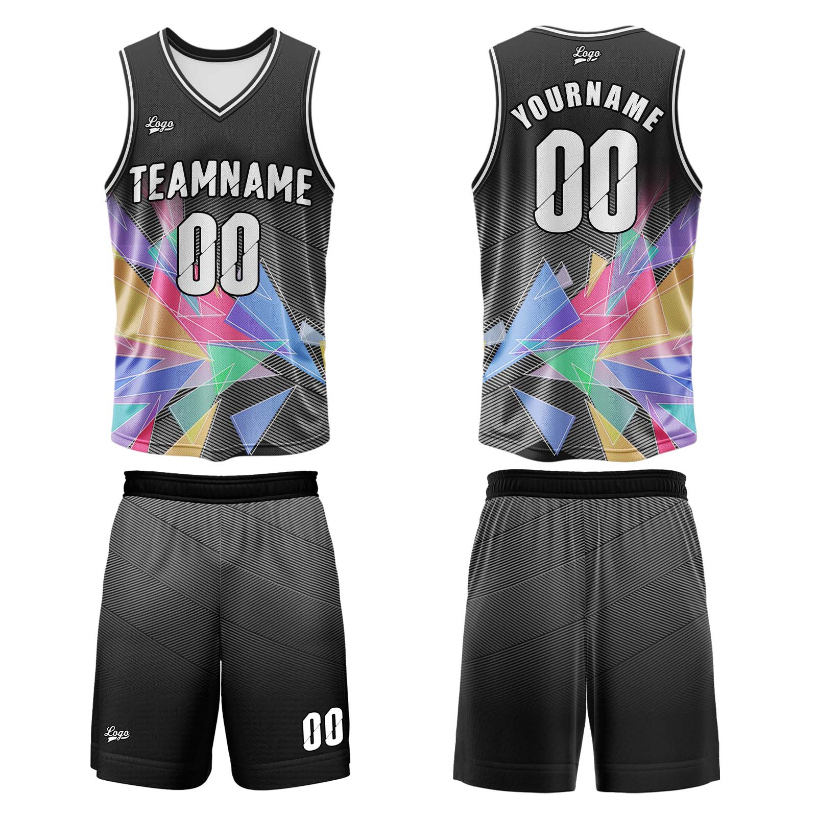 Custom Black Basketball Jersey Uniform Suit Printed Your Logo Name Number enthsush