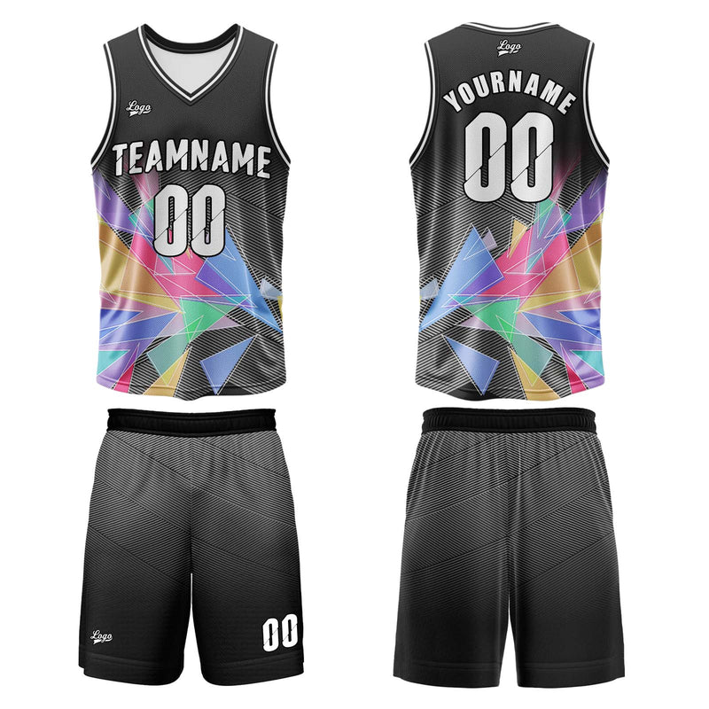 Custom Black Basketball Jersey Uniform Suit Printed Your Logo Name Number