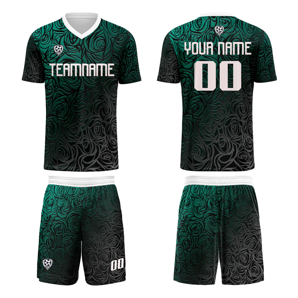 Custom Cyan Silver Jerseys for Men Women Personalized Soccer Uniforms for Adult and Kid enthsush