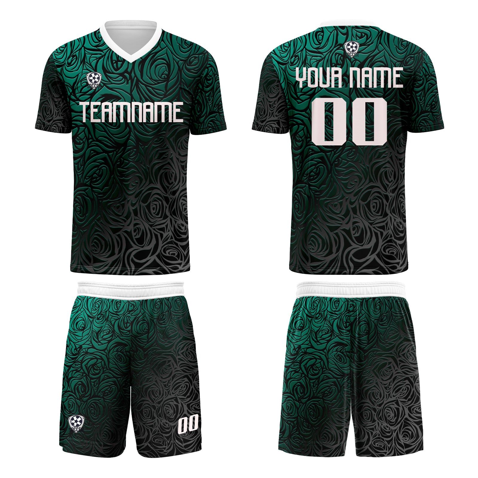 Custom Cyan Silver Jerseys for Men Women Personalized Soccer Uniforms for Adult and Kid enthsush
