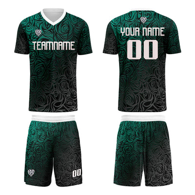 Custom Cyan Silver Jerseys for Men Women Personalized Soccer Uniforms for Adult and Kid enthsush