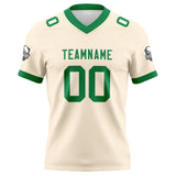 Custom Cream Green Football Jersey Personalized Football Shirts for Men Women  Printed Team Name Number Logo